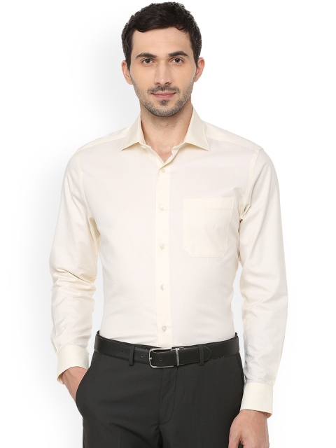 

Louis Philippe Men Yellow Regular Fit Self Design Formal Shirt