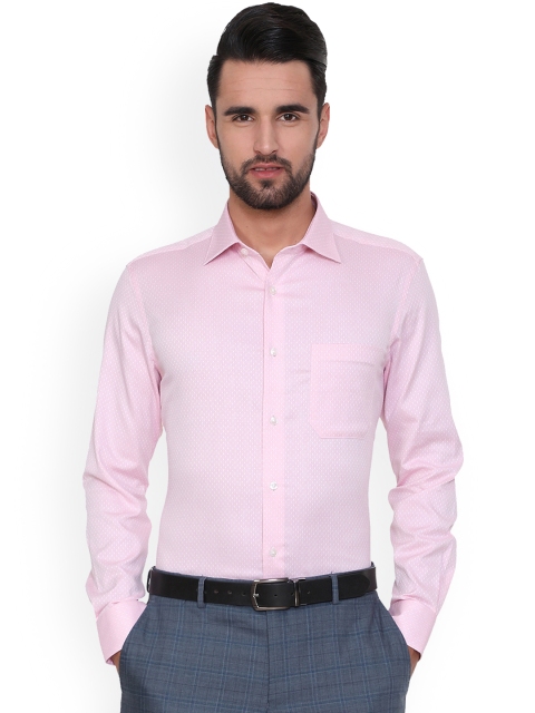 

Louis Philippe Men Pink Regular Fit Printed Formal Shirt