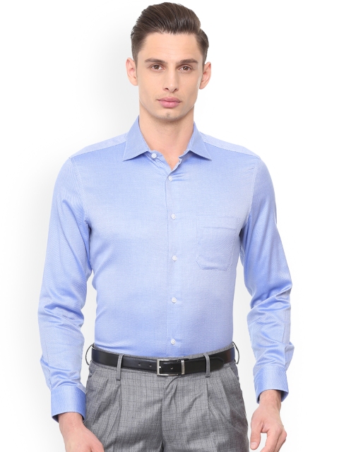 

Louis Philippe Men Blue Regular Fit Self Design Formal Shirt