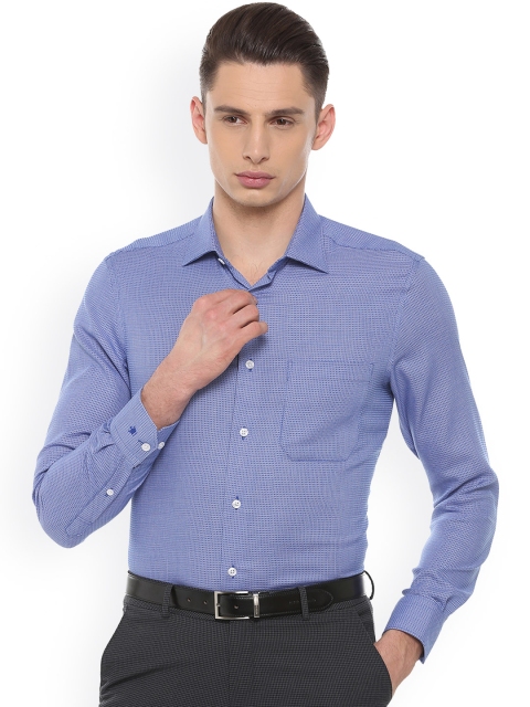 

Louis Philippe Men Blue Regular Fit Self Design Formal Shirt
