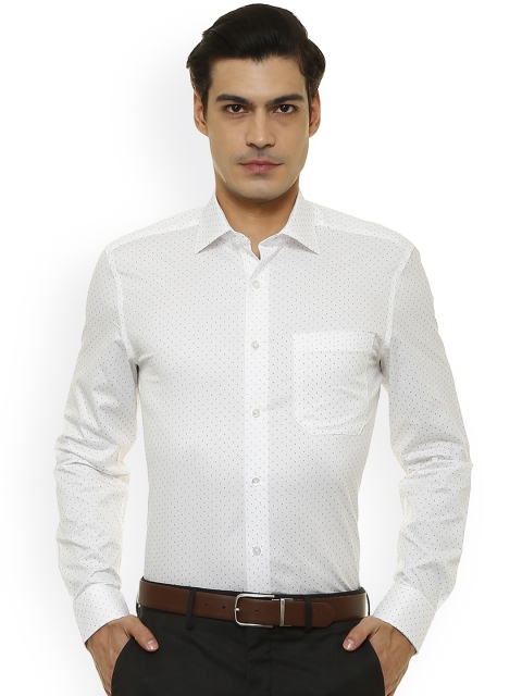

Louis Philippe Men White Regular Fit Printed Formal Shirt