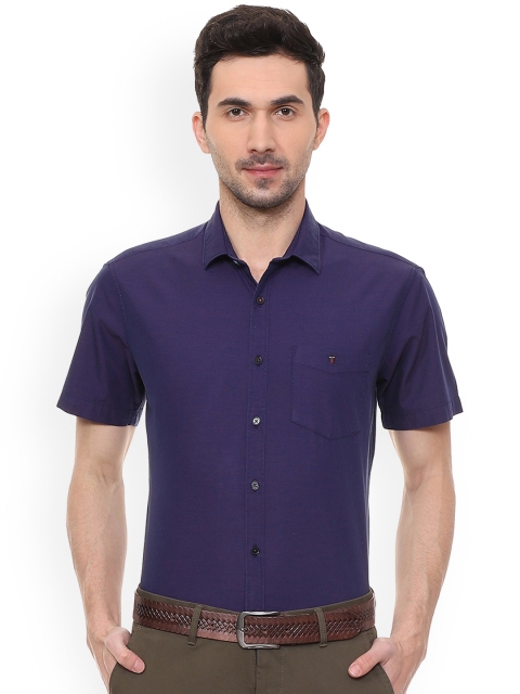 

Louis Philippe Men Blue Slim Fit Solid Casual Shirt