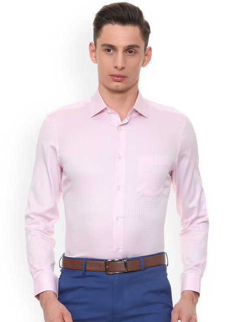 

Louis Philippe Men Pink Regular Fit Self Design Permapress finest wrinkle free Formal Shirt