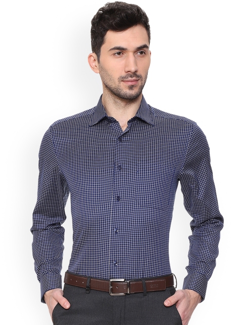 

Louis Philippe Men Blue Regular Fit Checked Formal Shirt