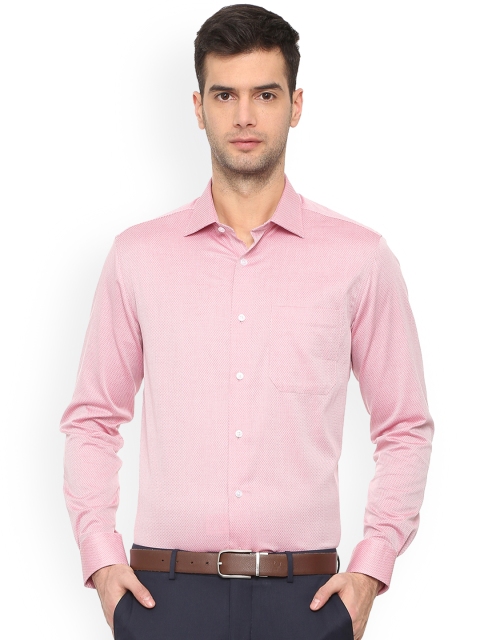 

Louis Philippe Men Pink Regular Fit Self Design Formal Shirt