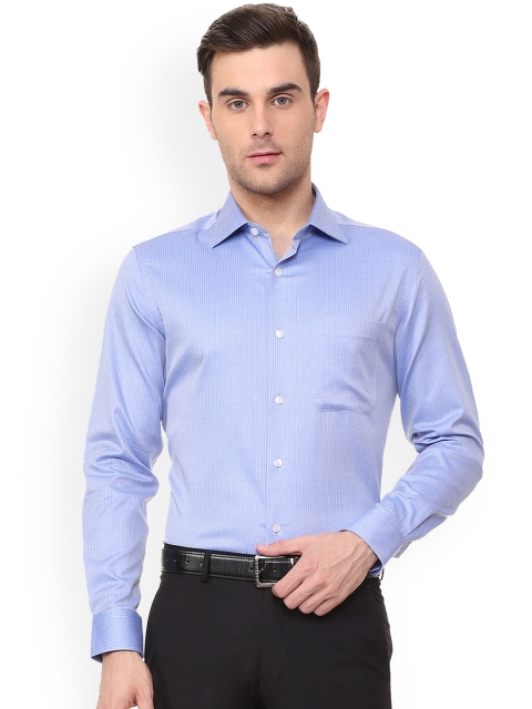 

Louis Philippe Men Blue Regular Fit Printed Formal Shirt