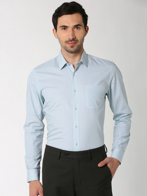 

Peter England Men Blue Slim Fit Printed Formal Shirt