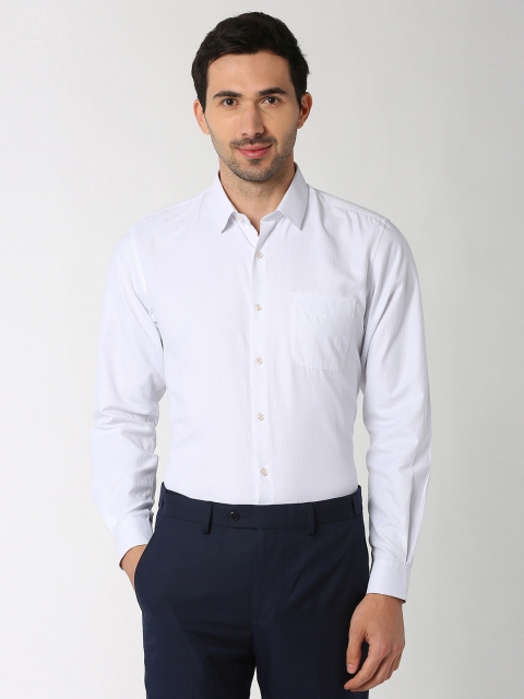 

Peter England Men White Slim Fit Solid Formal Shirt