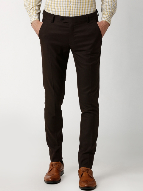 

Peter England Men Brown Slim Fit Solid Formal Trousers