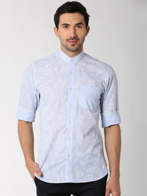 

Peter England Men Blue Slim Fit Printed Casual Shirt