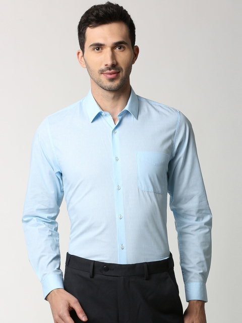 

Peter England Men Blue Slim Fit Self Design Formal Shirt