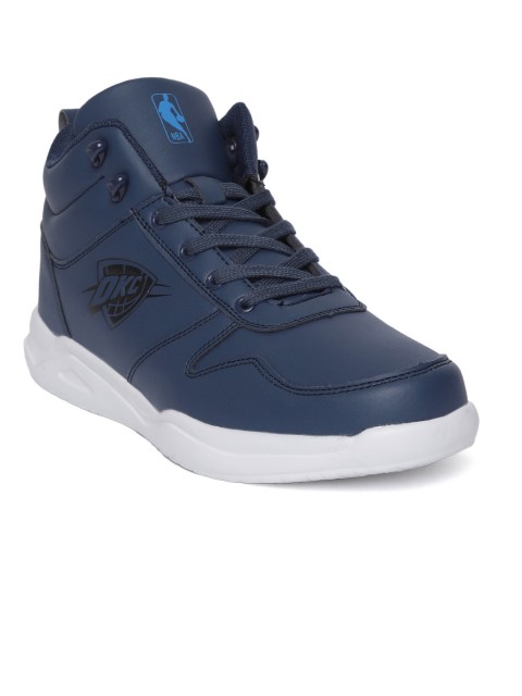

NBA Men Navy Blue Solid Mid-Top Sneakers