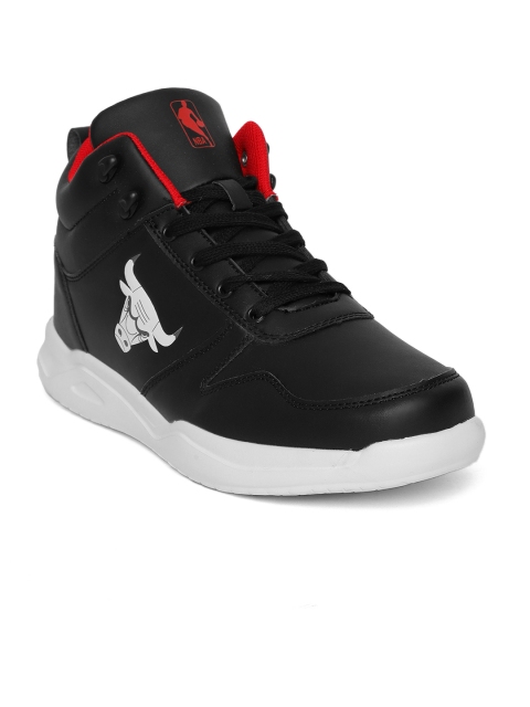 

NBA Men Black Solid Mid-Top Sneakers