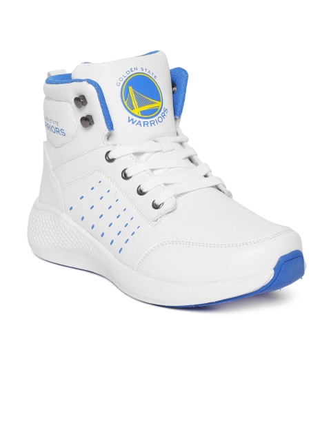 

NBA Men White Solid Mid-Top Sneakers
