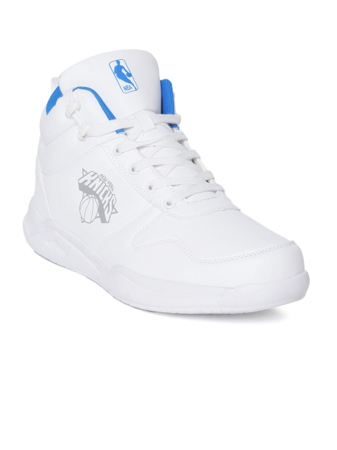 

NBA Men White Solid Mid-Top Sneakers