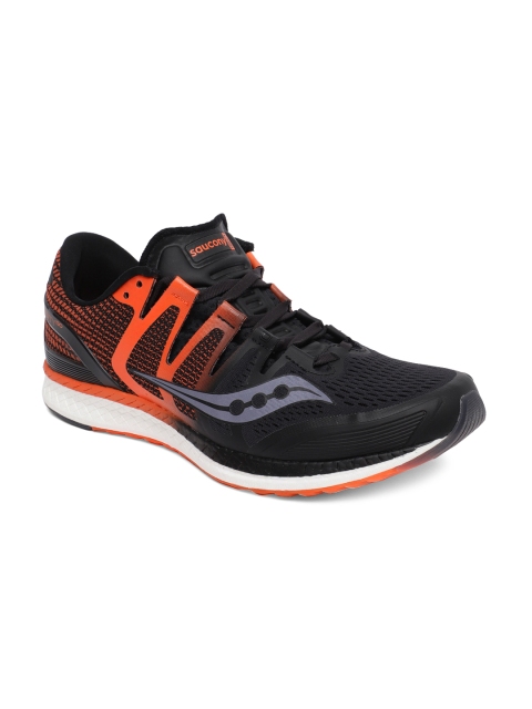 

saucony Men Black & Orange LIBERTY ISO Running Shoes