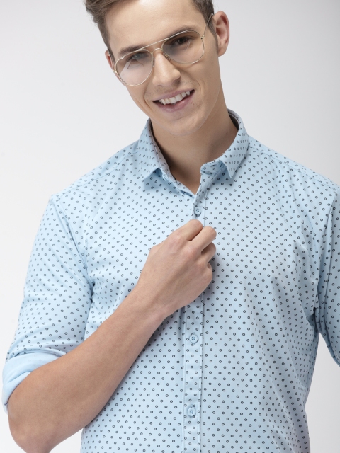 

Mast & Harbour Men Blue Regular Fit Printed Casual Shirt
