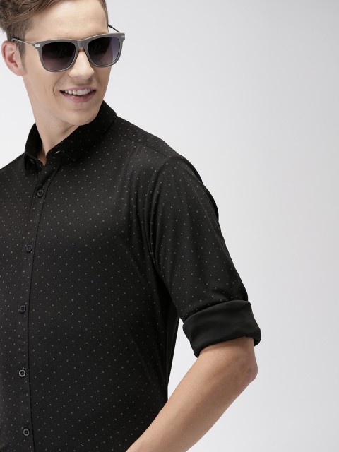 

Mast & Harbour Men Black & Grey Regular Fit Printed Casual Shirt