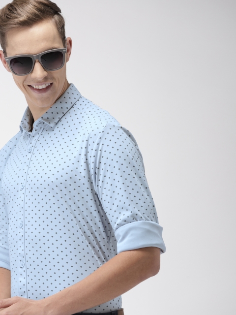 

Mast & Harbour Men Blue Regular Fit Printed Casual Shirt