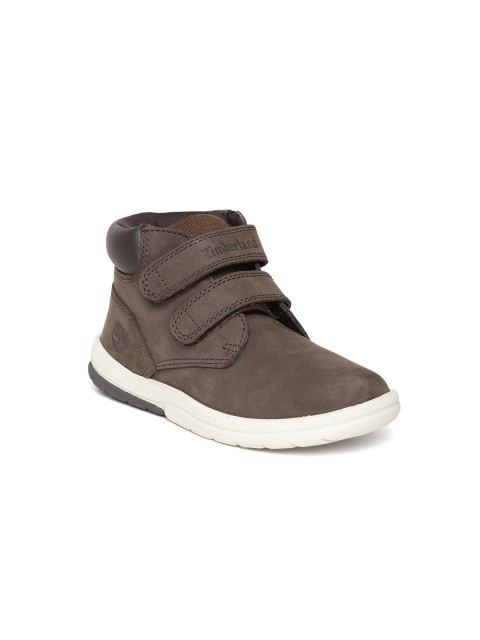 

Timberland Kids Coffee Brown Toddle Track H & L Casual Leather Sneakers