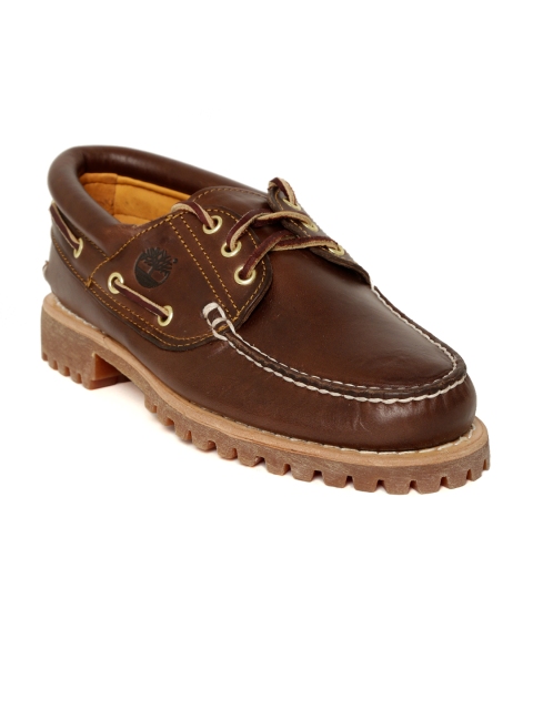 

Timberland Men Brown TRAD HS 3 Eye Lug Leather Boat Shoes