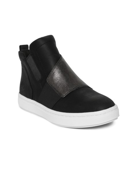 

Timberland Women Black Londyn Chelsea Mid-Top Slip-on Sneakers