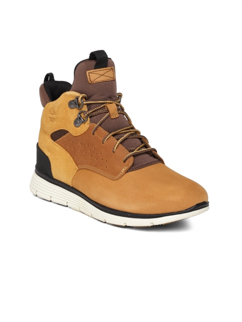 

Timberland Kids Tan Brown KILLINGTON HKR CHK Nubuck Leather Mid-Top Flat Boots