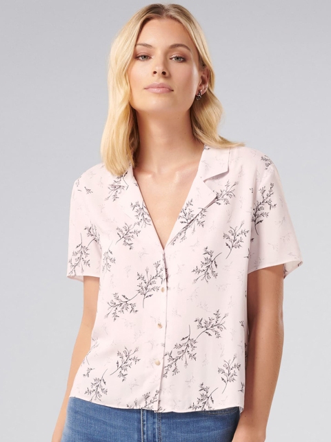 

Forever New Women Pink Printed Shirt Style Top