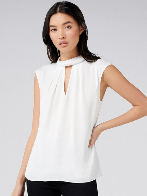 

Forever New Women White Solid A-Line Top