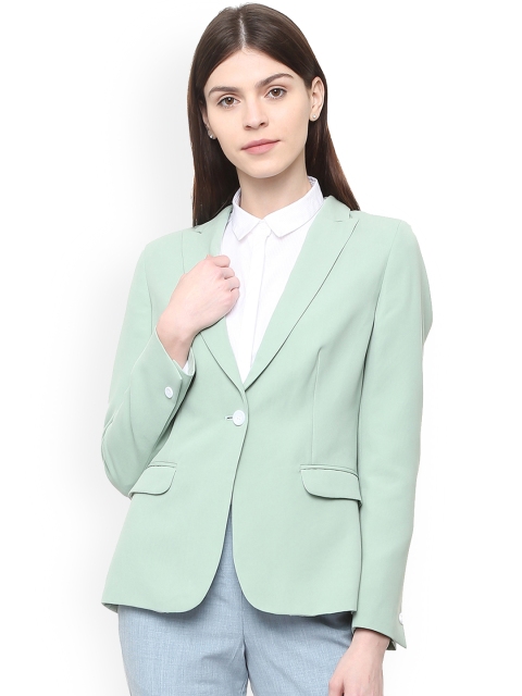 

Van Heusen Woman Green Solid Regular-Fit Single-Breasted Blazer