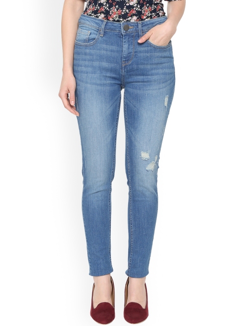 

Van Heusen Woman Women Blue Skinny Fit Mid-Rise Mildly Distressed Jeans