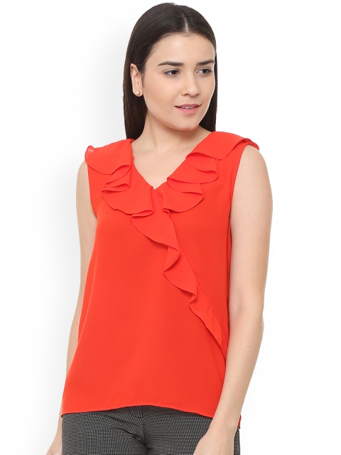 

Van Heusen Woman Women Red Solid Top