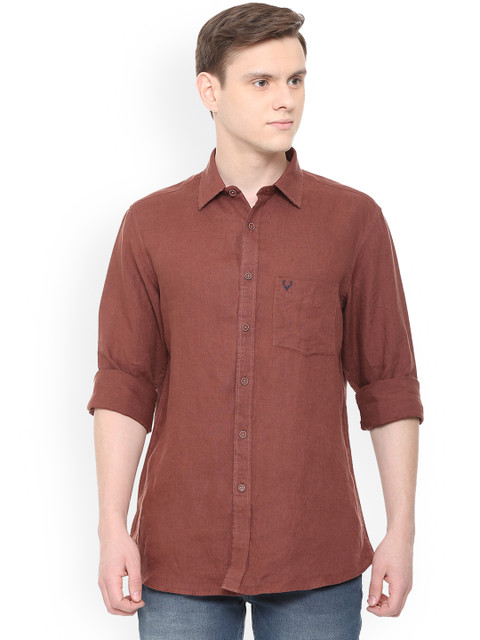 

Allen Solly Men Brown Slim Fit Solid Casual Shirt