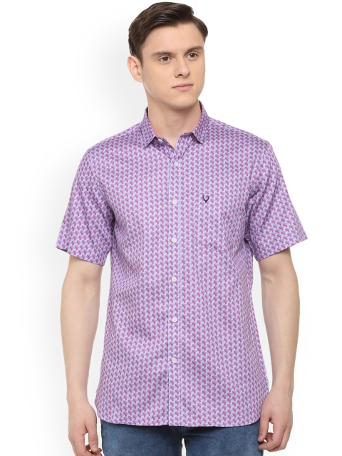 

Allen Solly Men Purple Slim Fit Printed Casual Shirt