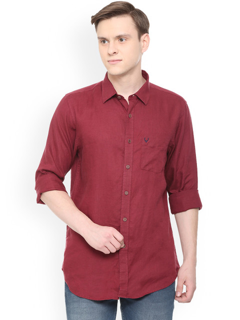 

Allen Solly Men Maroon Slim Fit Solid Casual Shirt