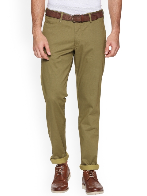 

Allen Solly Men Khaki Slim Fit Self Design Chinos
