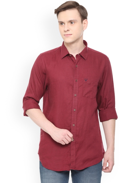 

Allen Solly Men Maroon Slim Fit Solid Casual Shirt