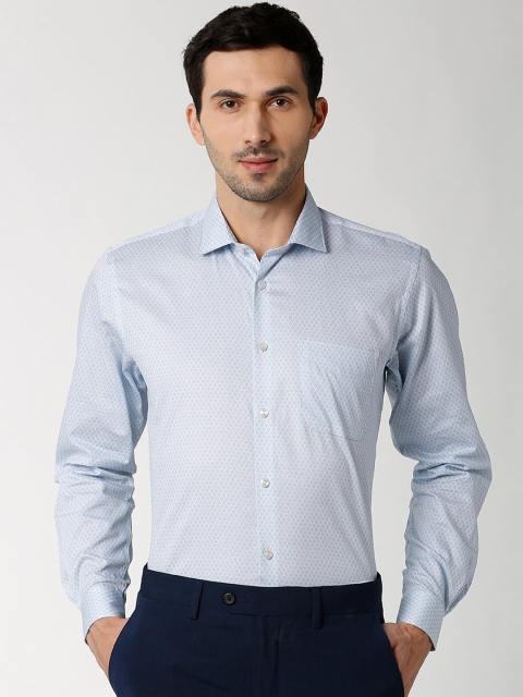 

Peter England Elite Men Blue Regular Fit Printed Party Shirt