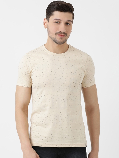 

Monte Carlo Men Beige Printed Round Neck T-shirt