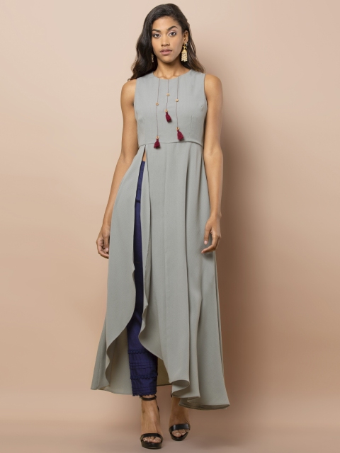 

INDYA Grey Solid Tunic