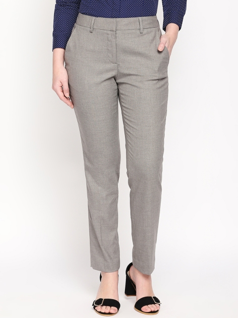 

Annabelle by Pantaloons Women Grey Slim Fit Solid Formal Trousers