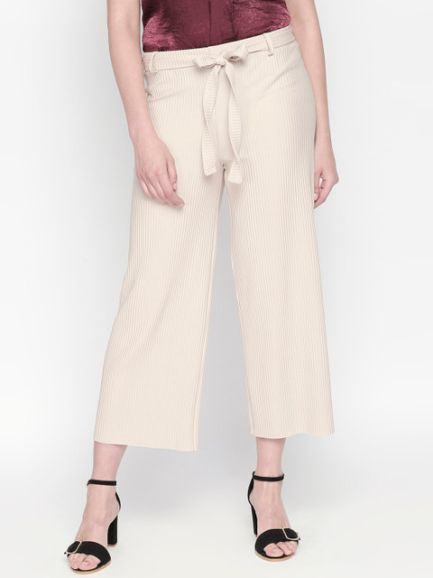 

Honey by Pantaloons Women Beige Solid Straight Palazzos