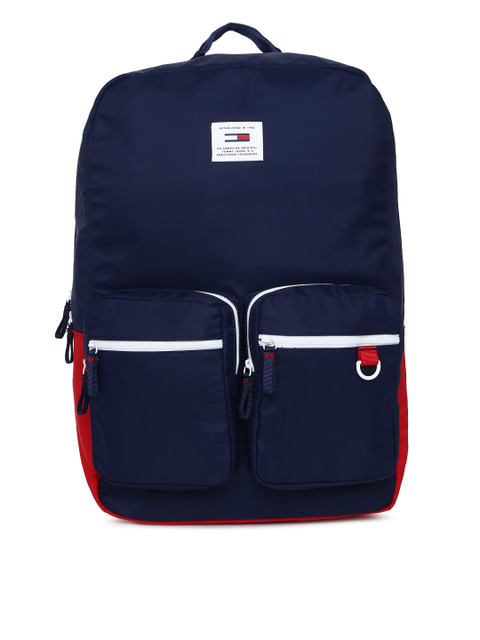 

Tommy Hilfiger Men Navy Blue Solid Backpack