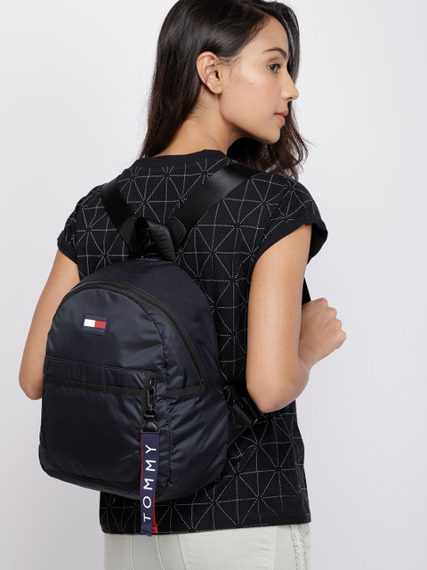 

Tommy Hilfiger Women Black Solid Backpack