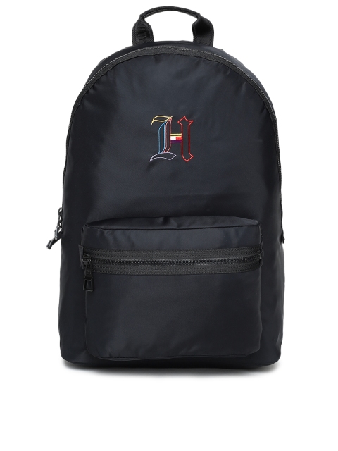 

Tommy Hilfiger Men Navy Blue & Black Solid Backpack