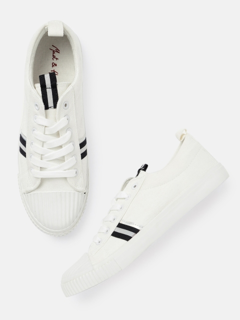 

Mast & Harbour Women White Solid Sneakers