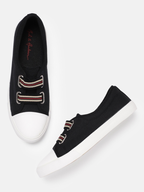 

Mast & Harbour Women Black Slip-On Sneakers