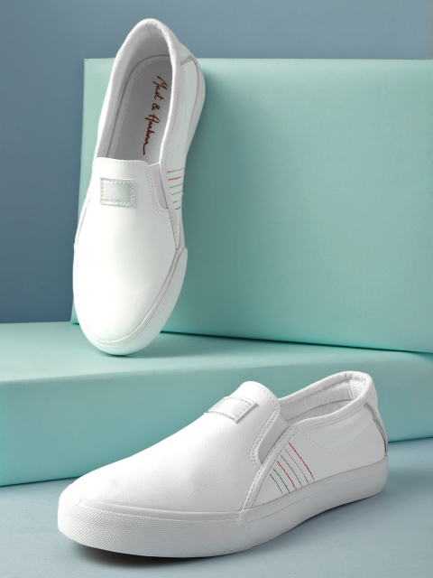 

Mast & Harbour Women White Slip-On Sneakers