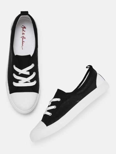 

Mast & Harbour Women Black Solid Sneakers