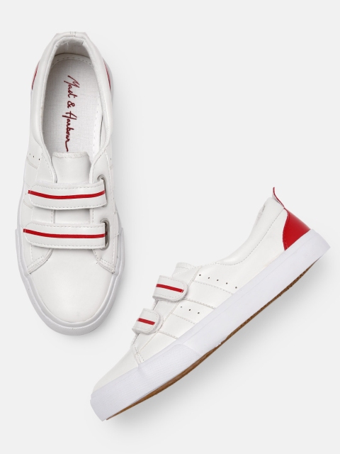 

Mast & Harbour Women White & Red Sneakers